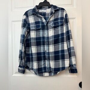 Old Navy Navy and White Checkered Shirt